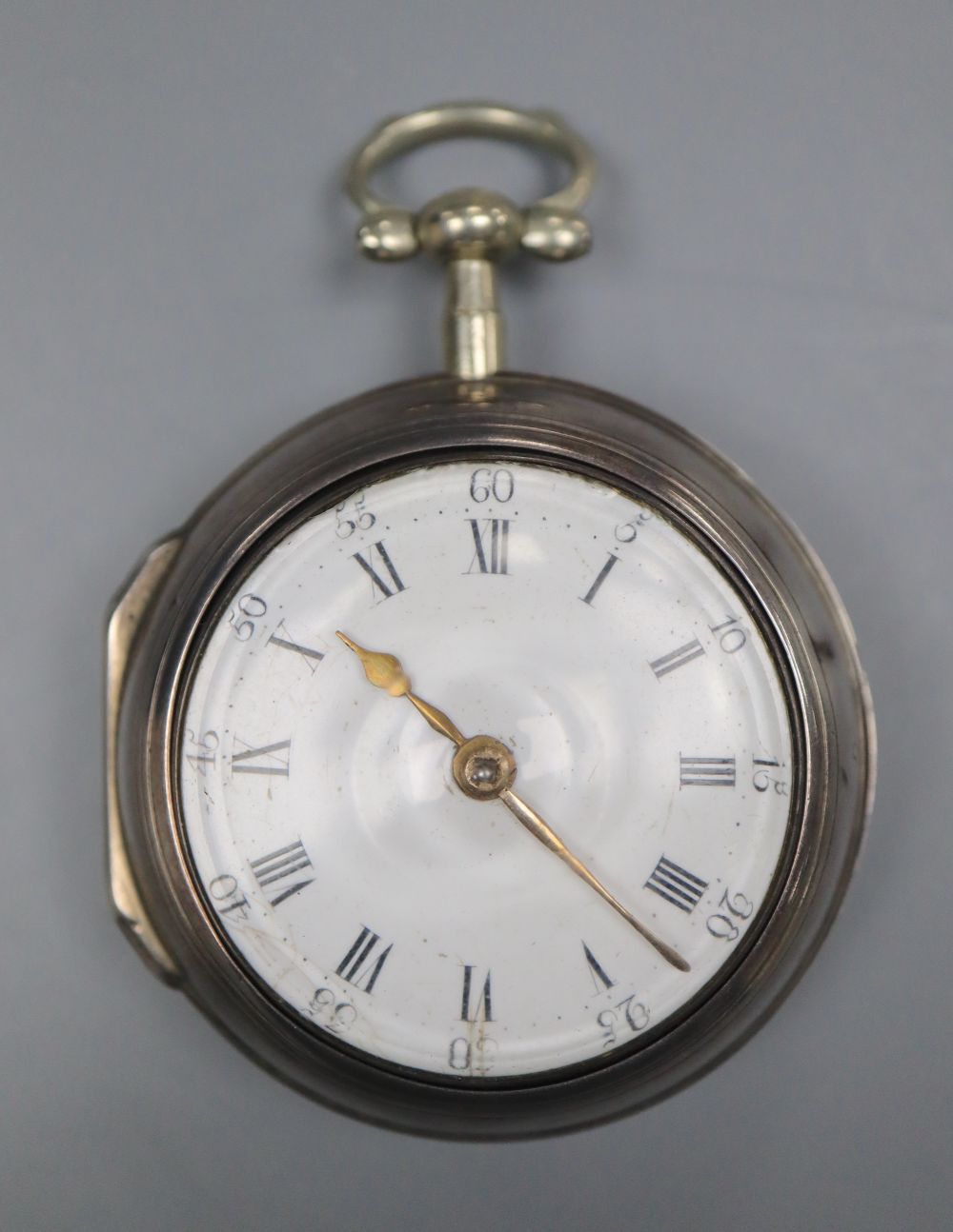 A George III silver pair cased keywind verge pocket watch by William Brentwood, London.,